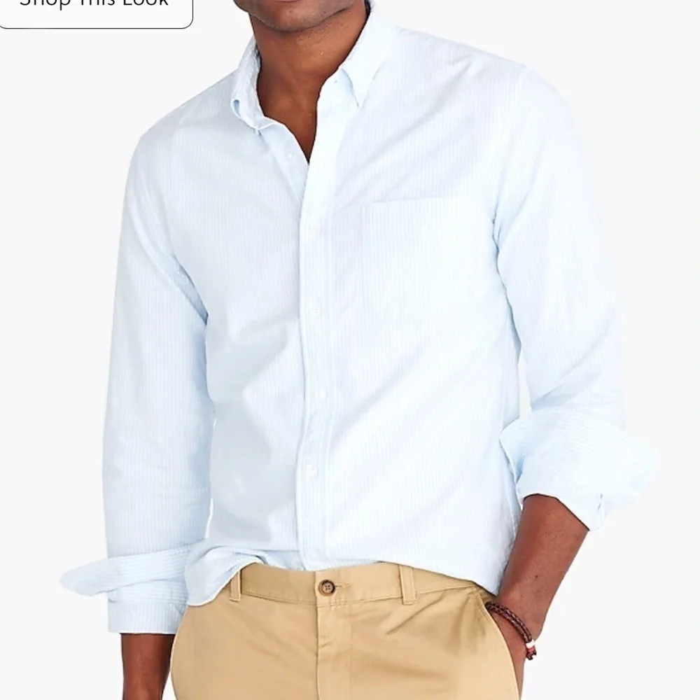 J crew ludlow blue white Slim flex oxford shirt